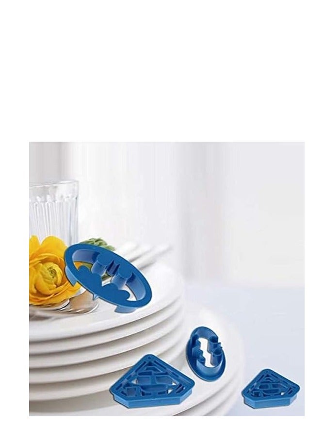 Cool Baby COOLBABY 4 Pieces Of Batman And Superman Cookie Cutter Plastic Sandwiches Cutter Biscuit Mold Cookie Cutter For Kids Suitable For Cakes - Image 3