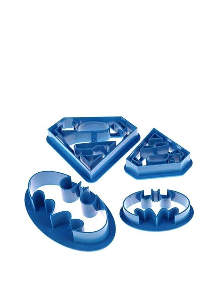 Cool Baby COOLBABY 4 Pieces Of Batman And Superman Cookie Cutter Plastic Sandwiches Cutter Biscuit Mold Cookie Cutter For Kids Suitable For Cakes - Image 1