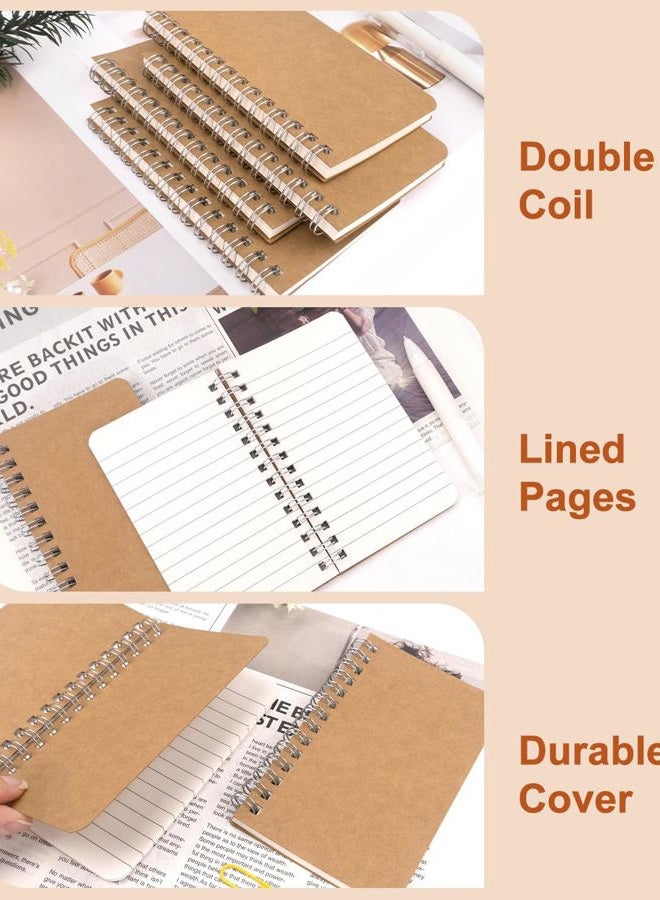 Dynta Pocket Notebooks Mini Notepads 3x5 Bulk, 60 Packs Lined Memo Pads, Small Spiral Notebooks Kraft Cover for Home, School, Office, Men, Women, Kids (60 Sheets/120 Pages) - Image 3