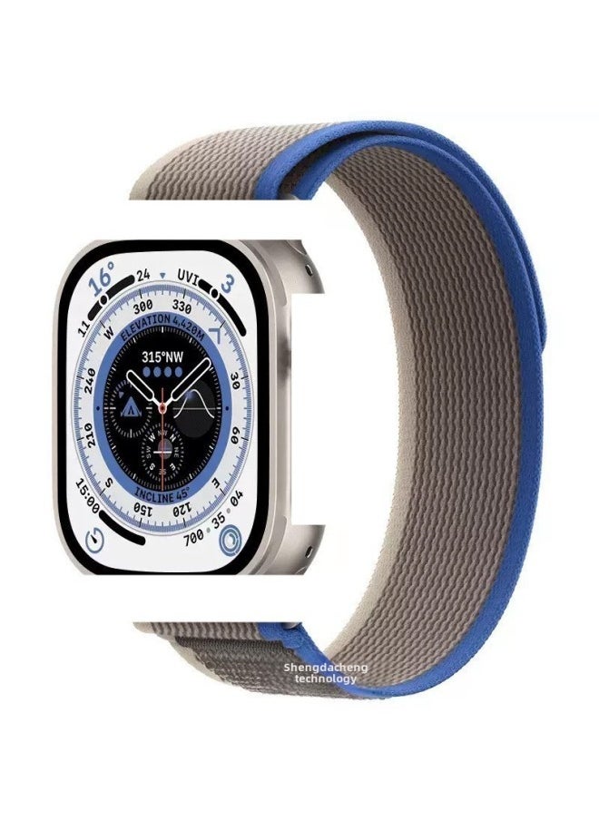 Generic - For Apple Wild Trail Loop Strap Iwatch Strap Smart Watch Strap Sport Strap Velcro Strap-Color:Orange Blue 42/44/45/49mm - Image 1