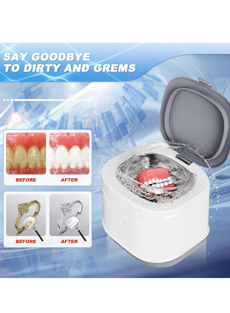 KASTWAVE Ultrasonic Jewelry Cleaner, Retainer Sonic Cleaning Machine, Portable Professional Denture Cleaner, Sonic Jewelry Cleaner Machine Clean Pod for Retainer, Mouth Guard, Ring, Silver, Jewelry, 7.5OZ  - Image 2