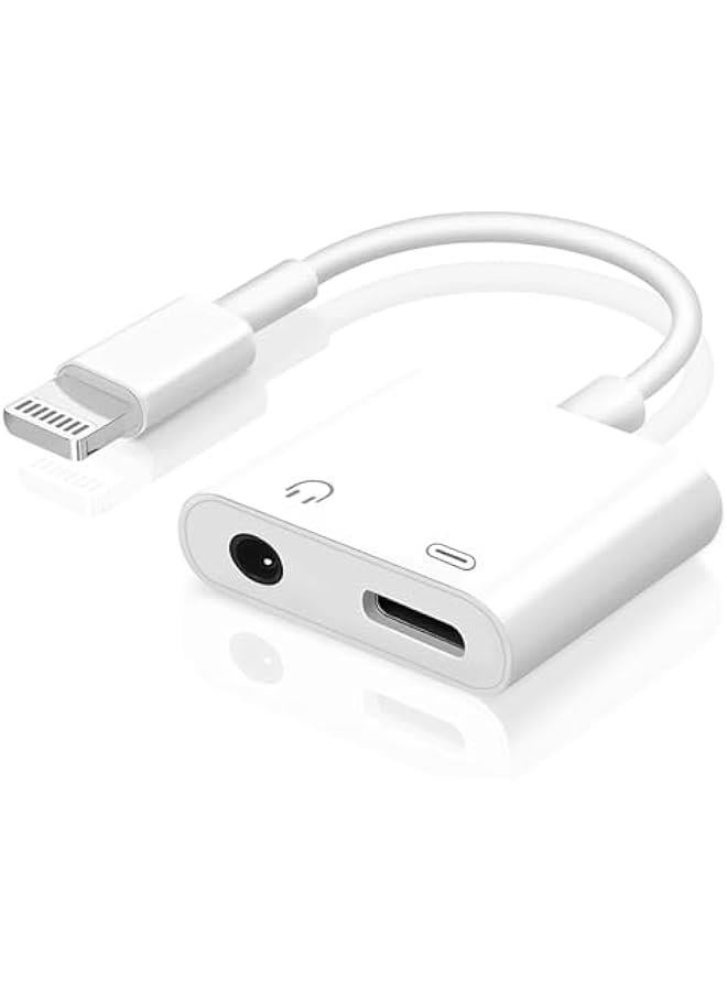 【Apple MFi Certified】 2-in-1 Charging & Audio Adapter for iPhone, Lightning to 3.5mm Headphone Jack Dongle Splitter, Supports Hi-Res Lossless Sound, Compatible with iPhone 14/13/12/11/XS/XR/8/7 1Pack - Image 1