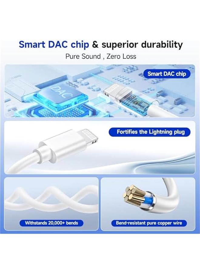 【Apple MFi Certified】 2-in-1 Charging & Audio Adapter for iPhone, Lightning to 3.5mm Headphone Jack Dongle Splitter, Supports Hi-Res Lossless Sound, Compatible with iPhone 14/13/12/11/XS/XR/8/7 1Pack - Image 4