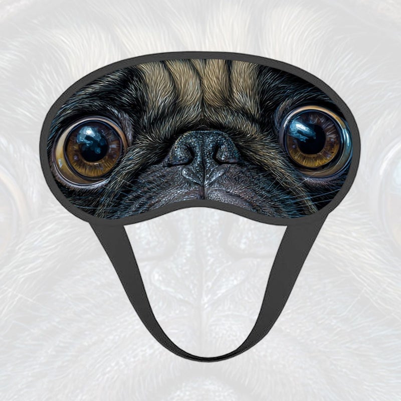 1pc Pug Steampunk Style Print Sleep Mask Soft Comfortable Breathable Cute Fun Adjustable Strap Universal Fit Different Head Shapes Travel Essential Home Nap Long Haul - Image 1