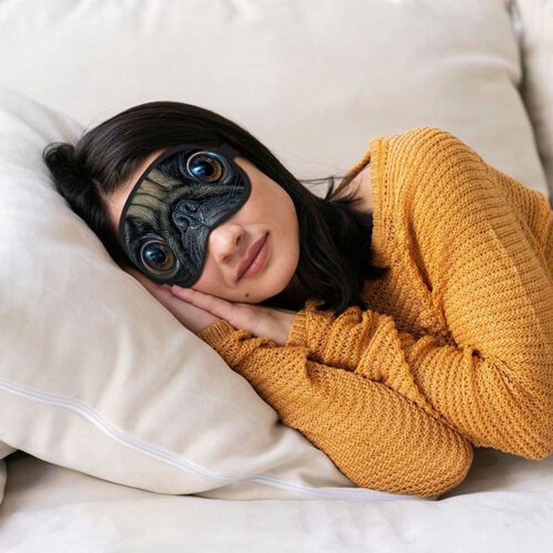 1pc Pug Steampunk Style Print Sleep Mask Soft Comfortable Breathable Cute Fun Adjustable Strap Universal Fit Different Head Shapes Travel Essential Home Nap Long Haul - Image 5