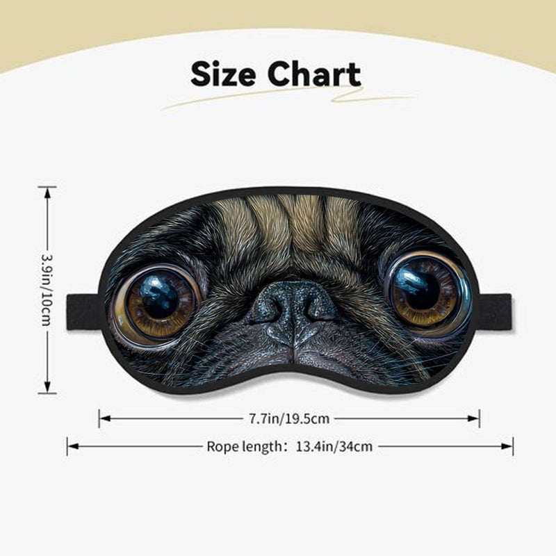 1pc Pug Steampunk Style Print Sleep Mask Soft Comfortable Breathable Cute Fun Adjustable Strap Universal Fit Different Head Shapes Travel Essential Home Nap Long Haul - Image 4