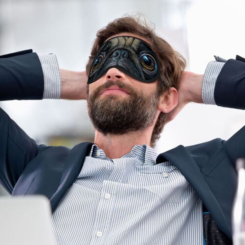 1pc Pug Steampunk Style Print Sleep Mask Soft Comfortable Breathable Cute Fun Adjustable Strap Universal Fit Different Head Shapes Travel Essential Home Nap Long Haul - Image 2