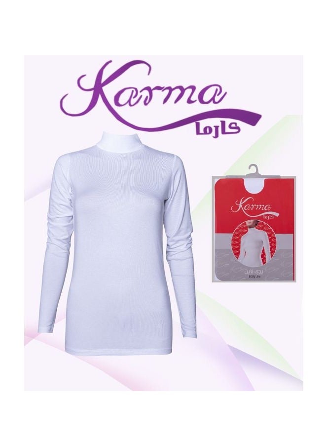 Karma Karma® Women Top High Neck Long Sleeves White  - Image 4