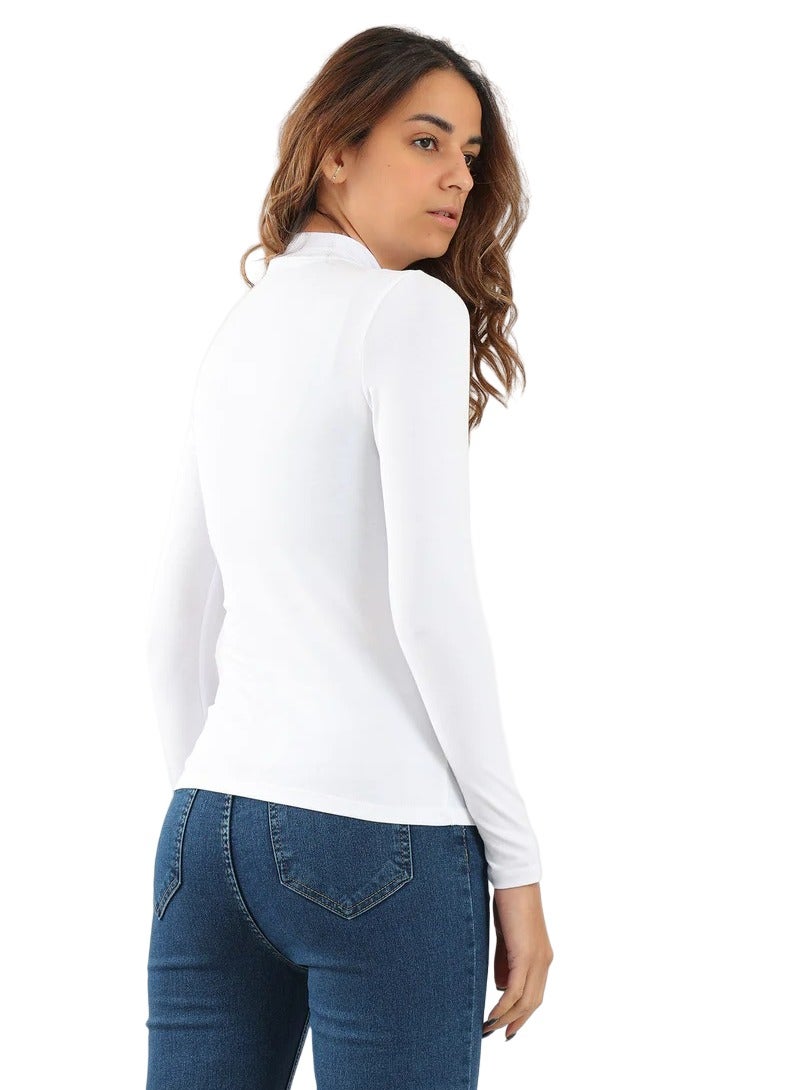 Karma Karma® Women Top High Neck Long Sleeves White  - Image 2