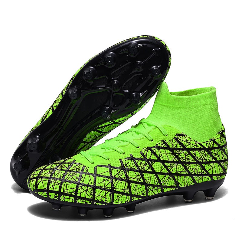 High-Top Football Shoes Tf Broken Nails Artificial Lawn Ag Nail Leather Feet Boys And Girls Children Teenagers Students Training Shoes - Image 1