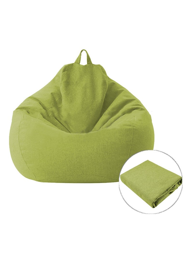 Cozy Cotton Linen Bean Bag Chair Cover for Adults and Kids Soft Sack Sofa Cover in Green  - Image 1