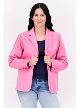 The Frolic Women Regular Fit Plain Long Sleeves Blazer, Pink  - Image 1