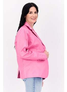 The Frolic Women Regular Fit Plain Long Sleeves Blazer, Pink  - Image 2