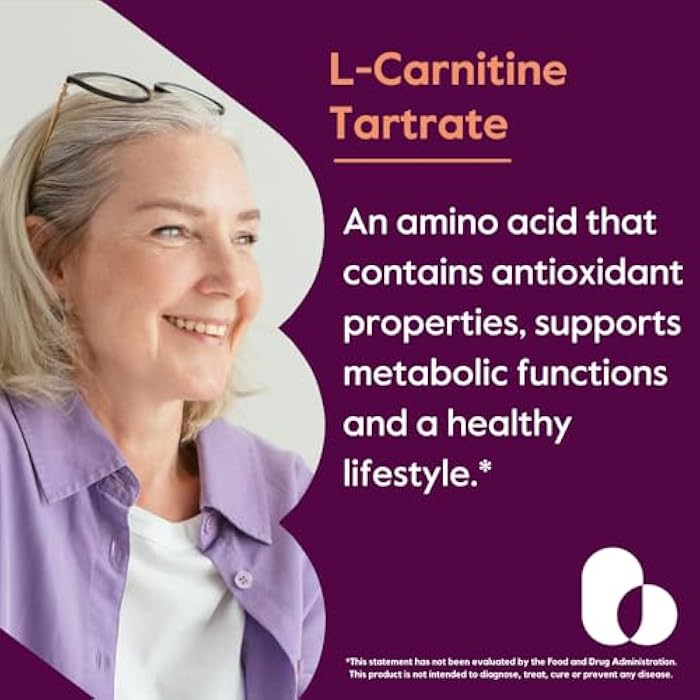 BESTVITE L-Carnitine Tartrate 500mg per Capsule (120 Capsules) - No Stearates - Non GMO - Gluten Free - Image 4
