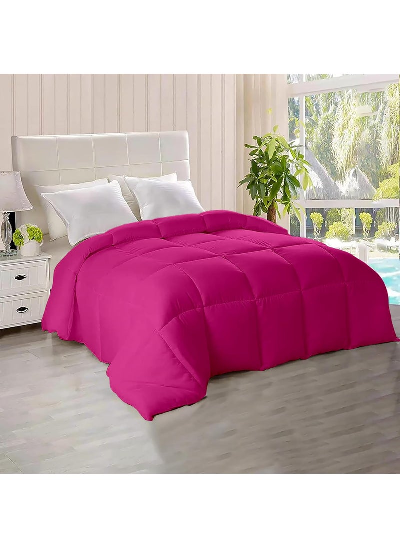 ATK-8 BEDDING ATK8 Bedding Machine Washable 100 Cotton Comforter Double Bed King Size 400 GSM Winter Comforter 92 x 106 Inches BlanketQuiltRajai King Comforters Hot Pink  - Image 2