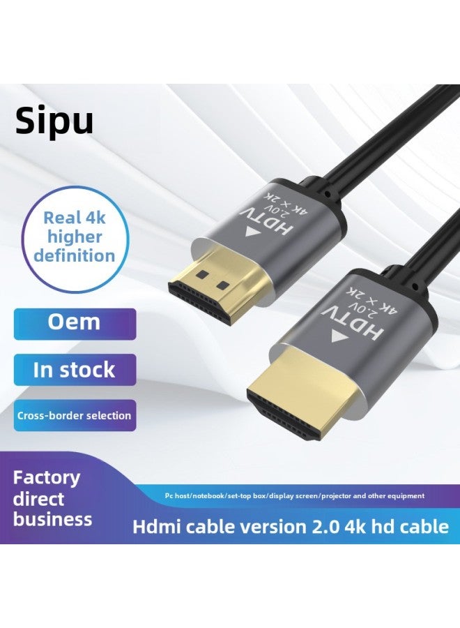 Hdmi Hd Line 4K TV Computer Monitor Set Top Box Projector Video Cable 2.0-Color:Dark Gray-Line Length:1.2m Engineering Model (4k60hz) - Image 1