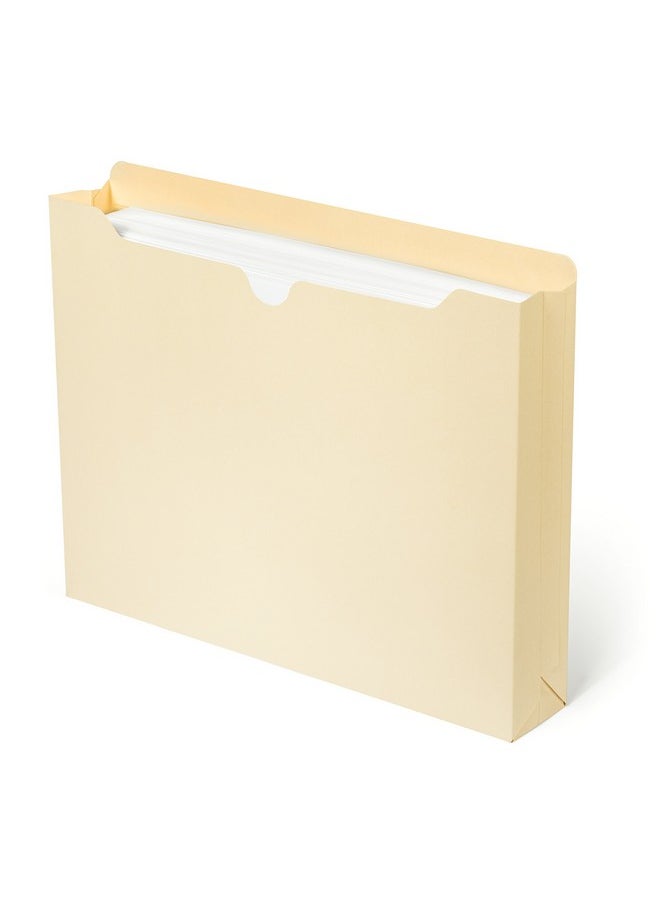 Blue Summit Supplies Blue Summit Supplies 2 Inch Manila File Jacket, 50 Folders, Reinforced Straight Cut Tab, Heavy Duty 2 Inch Expansion Pocket, Letter Size, 50 Pack  - Image 1