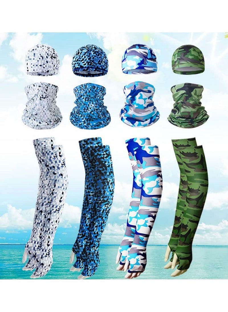 Arabest Summer Bandana UV Protection Face Cover Neck Gaiter Scarf and Ice Silk Cooling Arm Sleeves with Thumb Holes Sleeve Cap  - Image 2