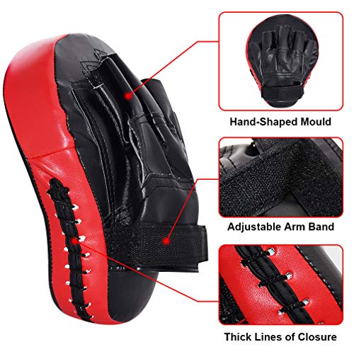 TLBTEK 2PCS Curved Punching Mitts Boxing Pads Hand Target Boxing Pads Gloves Training Focus Pads Kickboxing Muay Thai MMA Martial Art UFC Punch Mitts for Kids,Men & Women - Image 4