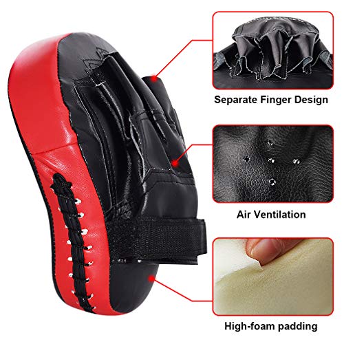 TLBTEK 2PCS Curved Punching Mitts Boxing Pads Hand Target Boxing Pads Gloves Training Focus Pads Kickboxing Muay Thai MMA Martial Art UFC Punch Mitts for Kids,Men & Women - Image 5
