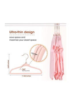 Red Dot Gift 30-Pack Baby Velvet Hangers 11Inch - Nursery Clothes Hangers Non Slip Toddler Hangers, 360 Chrome Rose-Gold Hook with 6 Pieces Baby Clothing Dividers (Rose Pink# + Divider, 30)  - Image 5