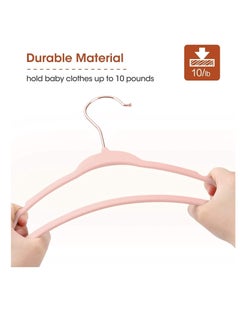 Red Dot Gift 30-Pack Baby Velvet Hangers 11Inch - Nursery Clothes Hangers Non Slip Toddler Hangers, 360 Chrome Rose-Gold Hook with 6 Pieces Baby Clothing Dividers (Rose Pink# + Divider, 30)  - Image 4