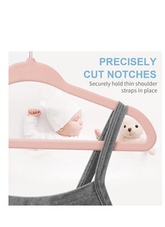 Red Dot Gift 30-Pack Baby Velvet Hangers 11Inch - Nursery Clothes Hangers Non Slip Toddler Hangers, 360 Chrome Rose-Gold Hook with 6 Pieces Baby Clothing Dividers (Rose Pink# + Divider, 30)  - Image 3