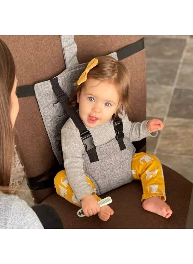 DOOKOO Travel Harness Seat, Fabric Portable Baby High Chair, Safety Harness For Infant Seat, Washable Toddler Chair Seats Belt, Parent Pouch Must Haves Baby Travel Essential - Image 1