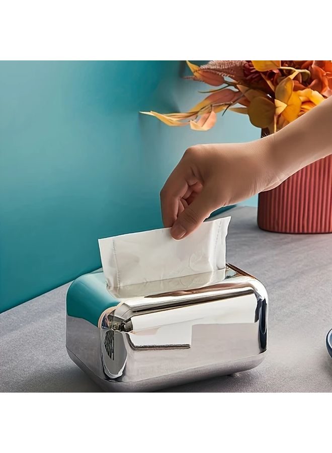 Golden Electroplated Tissue Box Holder Vintage Bread Shape 1pc - Image 4