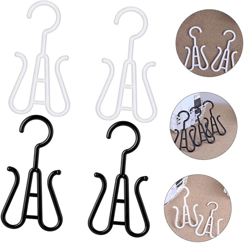 Unomor 4 Pcs Easy Install Wall Mounted Shoe Rack Hooks White Space Saving Entryway Storage - Image 4