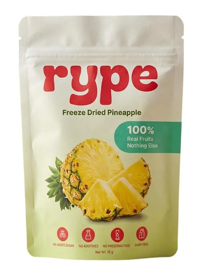 Rype Freeze Dried Pineapple - 100% Real Fruit, No Added Sugar, Healthy Snack, Vegan, Gluten Free, 15g Pack - Image 1