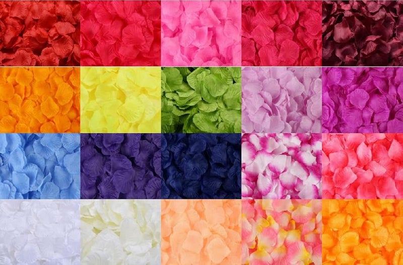 HYX 1000 Pieces Rose Petals, 20 Colours, Artificial Flower Confetti, Home Decorative Accessories, Ideal for Valentine’s Day Wedding Engagement Birthday Party Romantic Decoration - Image 2