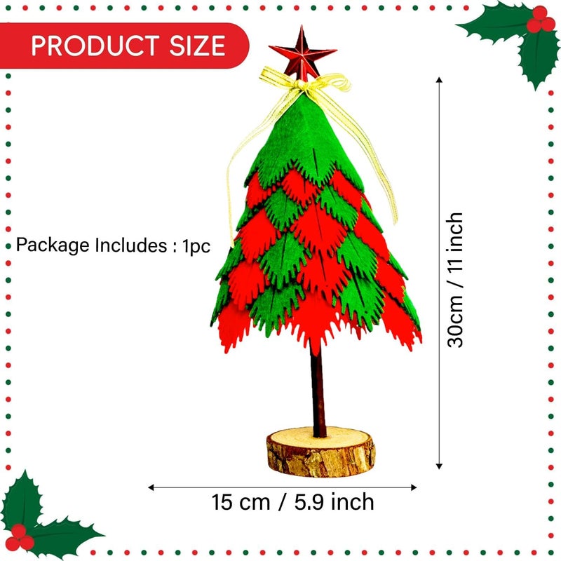 PartyToko PartyToko Christmas Tree with Decoration for Table Top Office Desk Small Artificial Xmas Tree with Star Topper Ornaments Props 8 inch Christmas Decorations Items for Home  - Image 2