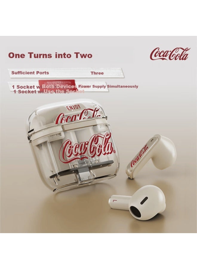 Coca-cola T36s Bluetooth Semi-in-ear True Wireless Earbuds Gaming Sports Running Earphones Long Battery Life Comfortable Fit Latest Model Gift For Men, Women, And Students - Image 1