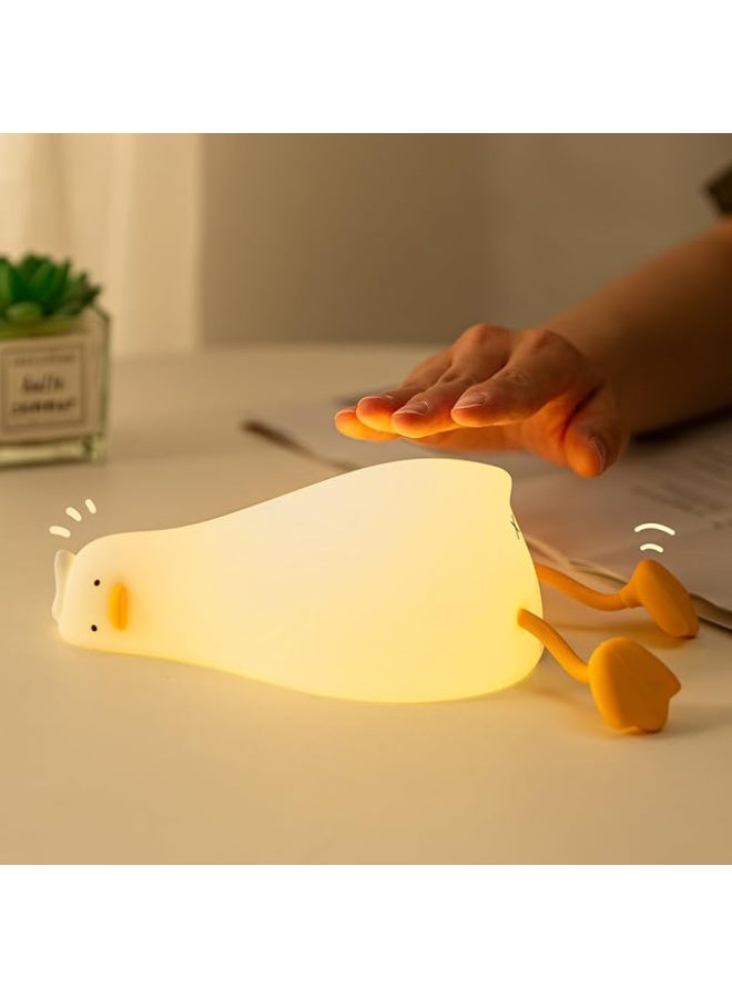 مصباح ليلي LED بطة من السيليكون الناعم مع تحكم باللمس وسطوع قابل للتعديل، قابل لإعادة الشحن عبر USB - Image 4