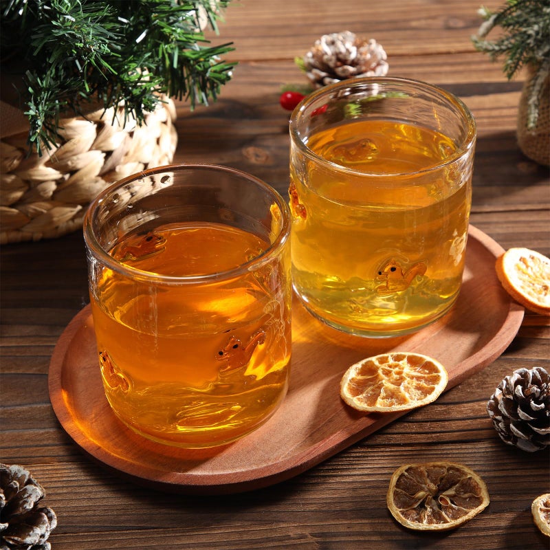 SiliFine Icon Juice Glasses, 14oz Stemless Wine Drinking Juice Glass Cup for Valentine Party Supplies Gift(2 Pcs,Squirrel) - Image 5
