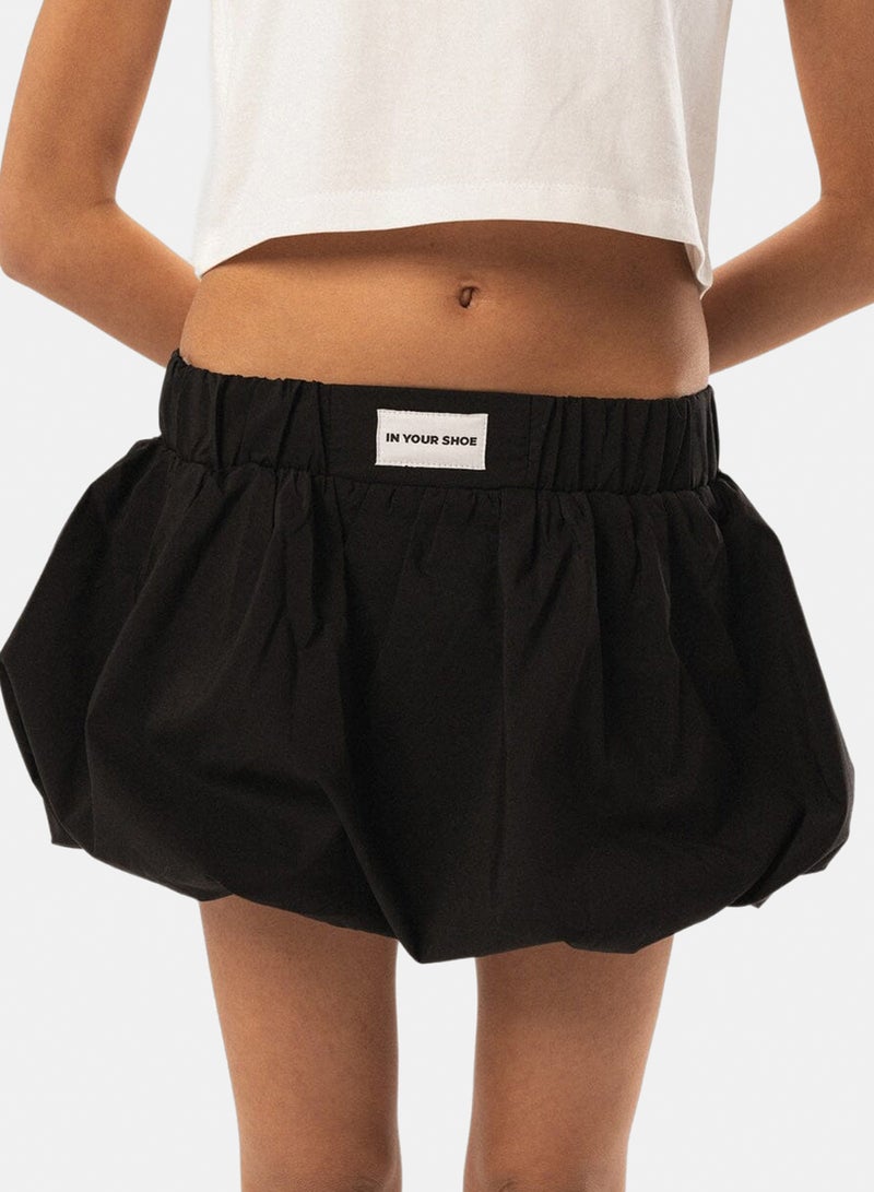In Your Shoe Black Mini Balloon Skirt - Image 2