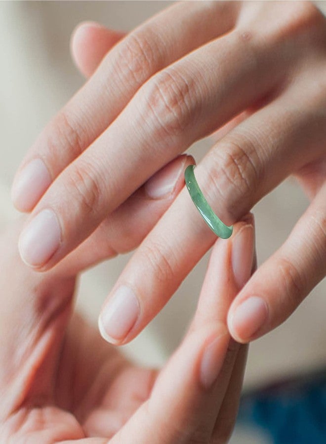 NAHARO Natural Jade Ring for Women,Good Luck Jewelry Natural Green Jade Ring for Girls with Gift Box, jade, Jade - Image 4