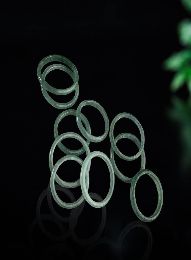 NAHARO Natural Jade Ring for Women,Good Luck Jewelry Natural Green Jade Ring for Girls with Gift Box, jade, Jade - Image 3
