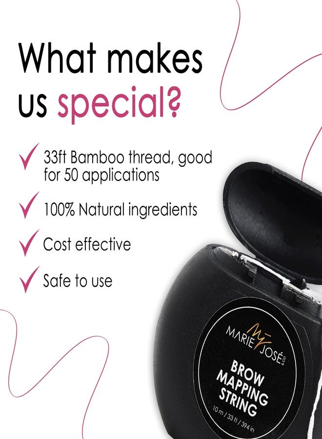 Marie-José & Co Professional White Eyebrow Mapping String - 33ft Clear White Bamboo Thread for Henna Tinting & Microblading - Marie-José - Image 5