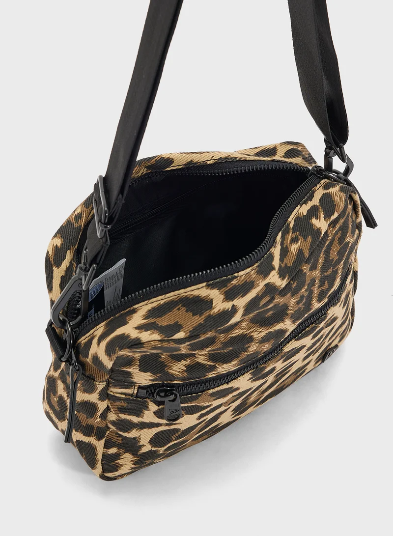 NEW ERA Leopard Printed Canvas Waist Bag
