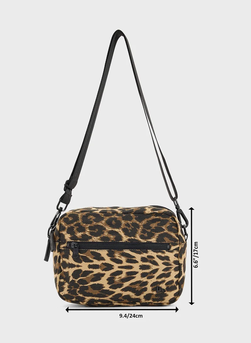 NEW ERA Leopard Printed Canvas Waist Bag