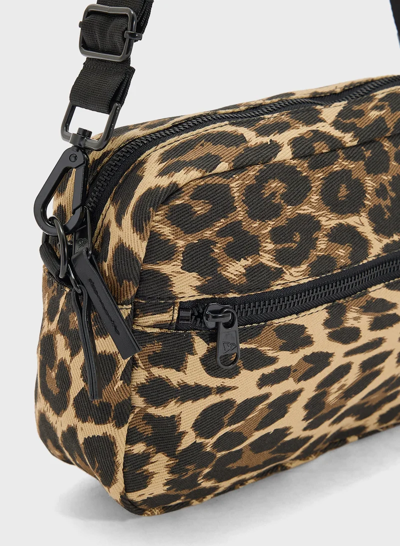 NEW ERA Leopard Printed Canvas Waist Bag