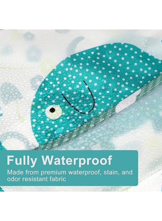 NIKITA.VIVI مئزر مطبخ للأطفال بنمط كرتوني فيل وفأر مقاوم للماء بأكمام طويلة مآزر للأطفال الرضع مآزر فنية للأطفال مع جيب مآزر تغذية للأطفال الرضع - Image 5