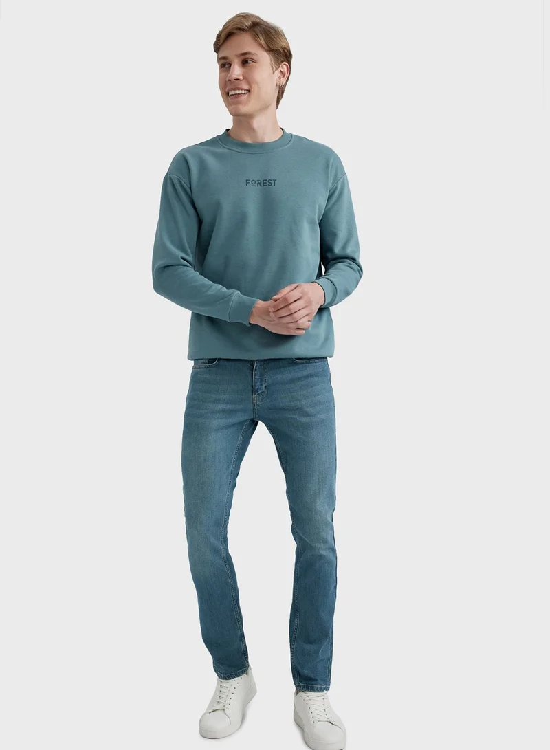 DeFacto Mid Wash Slim Fit Jeans