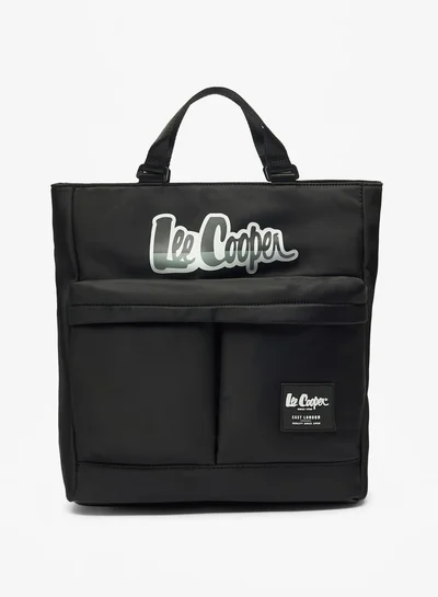 Lee Cooper Logo Print Backpack with Zip Closure - 29x14x34 cm