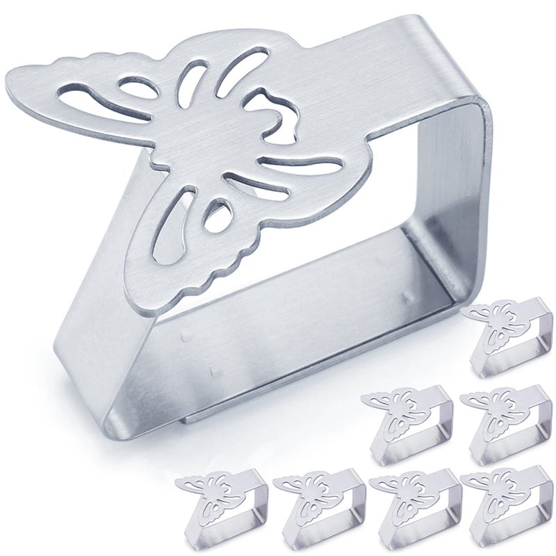 Alinwu Alinwu Tablecloth Clips for Outdoor Dining Table 8 pcs Picnic Tables Clips Thickened Strong Stainless SteelTable Cloth Clips Holders Ideal for Outdoor and IndoorKitchen PicnicPartyButterfly 