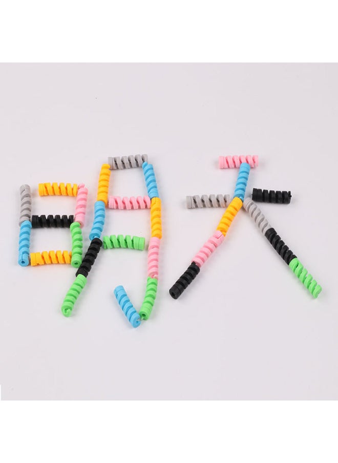 Direct Spiral Silicone Data Cable Protective Cover Power Cord Anti-break Suitable For Wide Range Easy To Carry-Color:Green