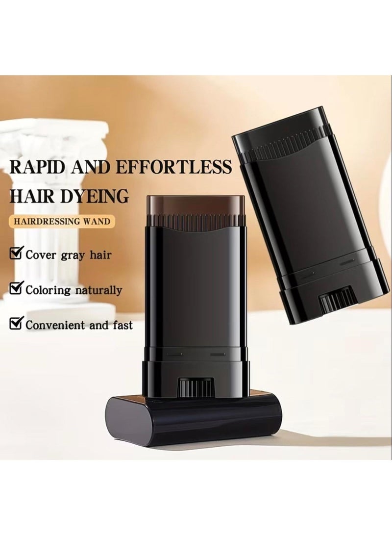 هايكسي قلم صبغة شعر بني - أداة تطبيق لون الشعر الطارئة بأسنان مشط، مقاومة للماء والعرق، تصميم دوار سهل التنظيف لتغطية سريعة للشعر الرمادي - Image 3