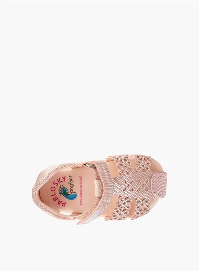 Pablosky Girls Strap Sandals With Hook And Loop Closure